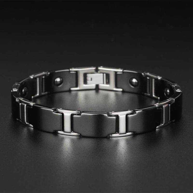 Therapeutic Bracelet Men Stainless Steel Jewelry Adjustable