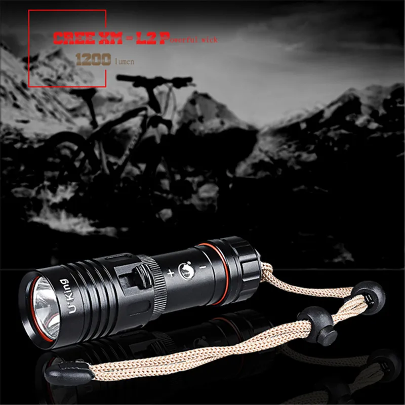 

U King ZQ-WXK8 Aluminum 2 1200 LM 18650 LED Diving Flashlight Torch Underwater Up to 80m For Camping Fishing Hiking