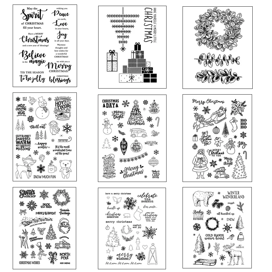 

Merry Christmas Transparent Silicone Stamp/Seal for DIY Scrapbooking/Photo Album Decorative Card Making Clear Stamps Supplies