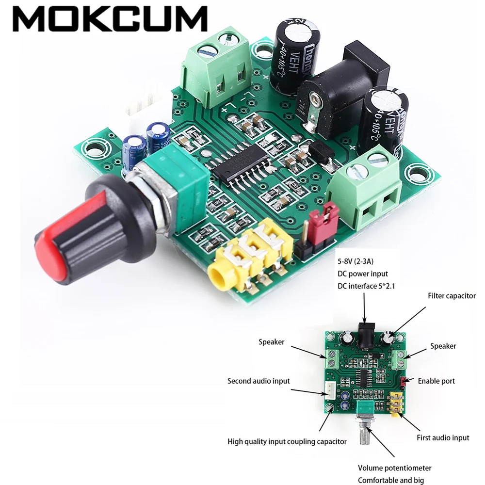 

10W DC 5V HT8696 Digital Power Amplifier Module 4ohm 8ohm Dual