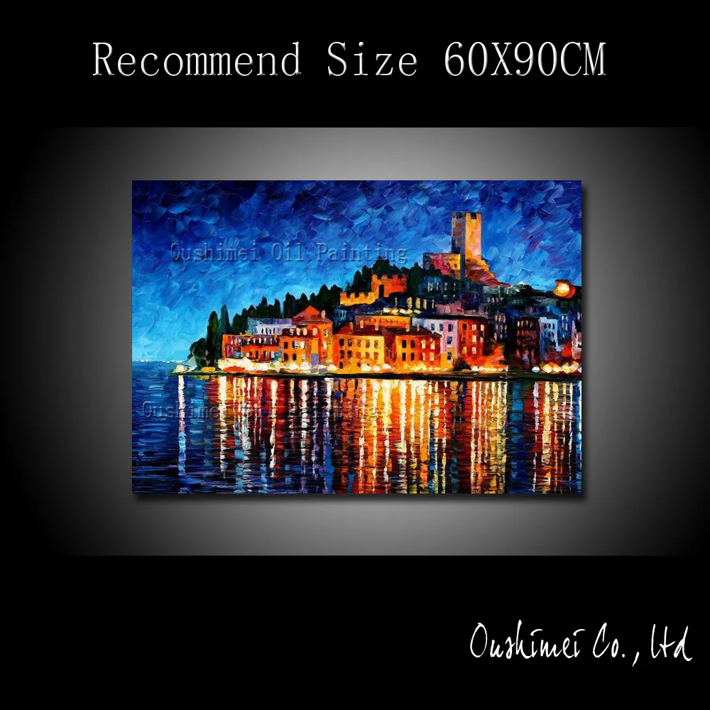 

Картина маслом, Расписанная вручную, Настенная картина с морским пейзажем, домашний декор, пейзаж восхода солнца, холст