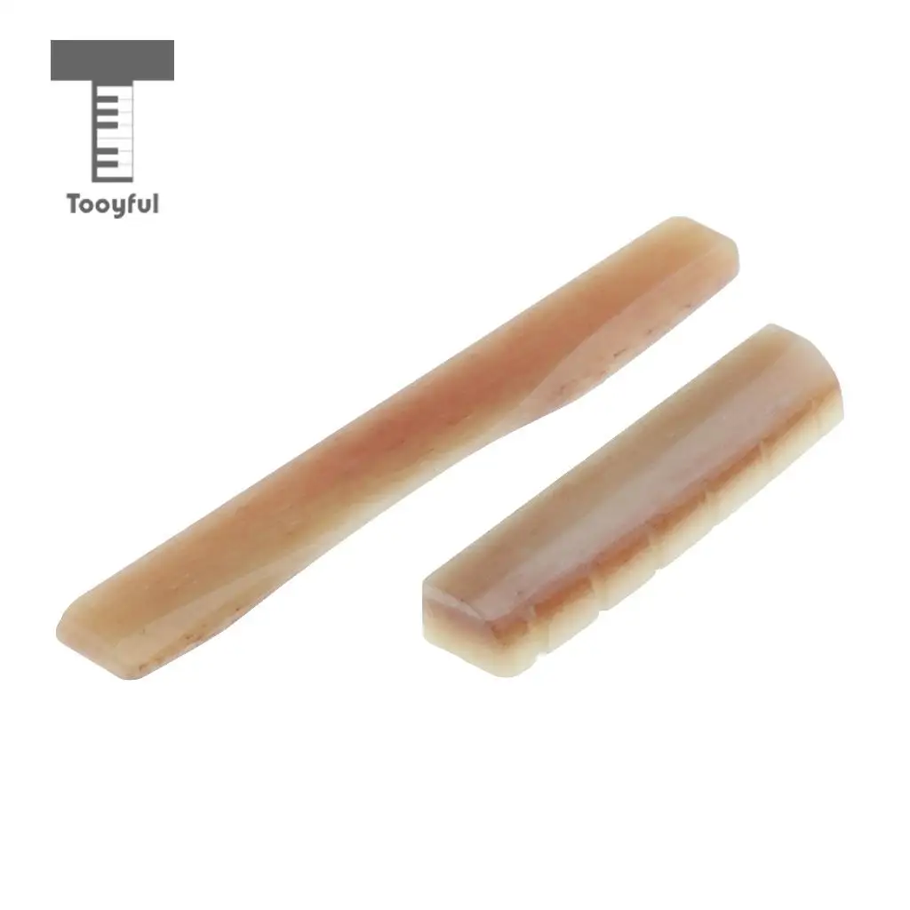 2pcs Acoustic Guitar Bridge Saddle Nut Guitar Replacement Parts Camel Bone