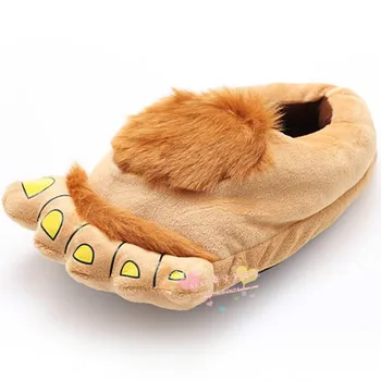 

Winter Children big foot Slippers For Kids Plush Baby Girls Boys Cartoon Slippers With Closed Heel Adult Home Flip Flops