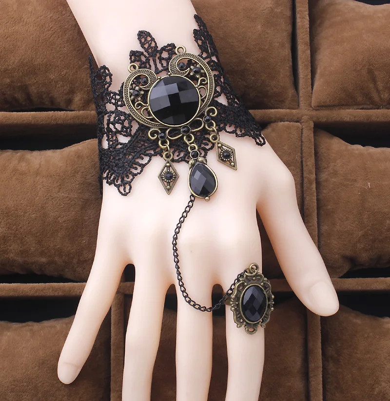 Vintage Steampunk Gothic Black Sexy Lace Bracelet For Women Lady popular Beautiful Heart Shape | Украшения и аксессуары