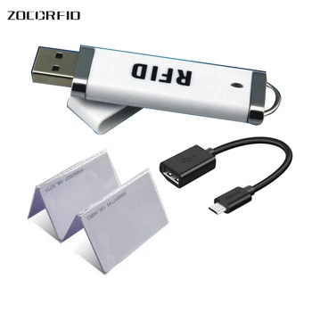 

Free shipping Newest Mini USB 125KHZ RFID Reader for iPad Android Mac Windows Linux 10bit output +10pcs cards