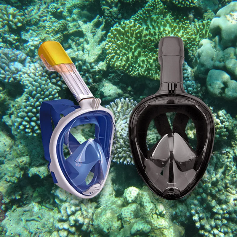 Full dry Breathing Tube Swimming Mask Foldable Anti Fog Full Face Mask