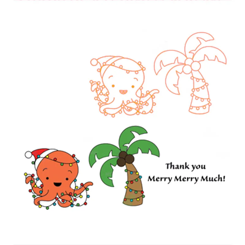 

YaMinSanNiO Octopus and Trees Metal Cutting Dies New 2019 for Craft Dies Scrapbooking Card Making Stencil Craft Die Cut Decor