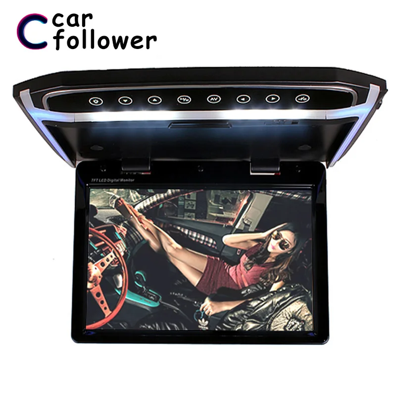 

12.1 Inch Ceiling TV 1080P TFT LCD Touch Button Car Roof Screen Flip Down DVD Player Support FM/HDMI Port/SD MP5 Monitor