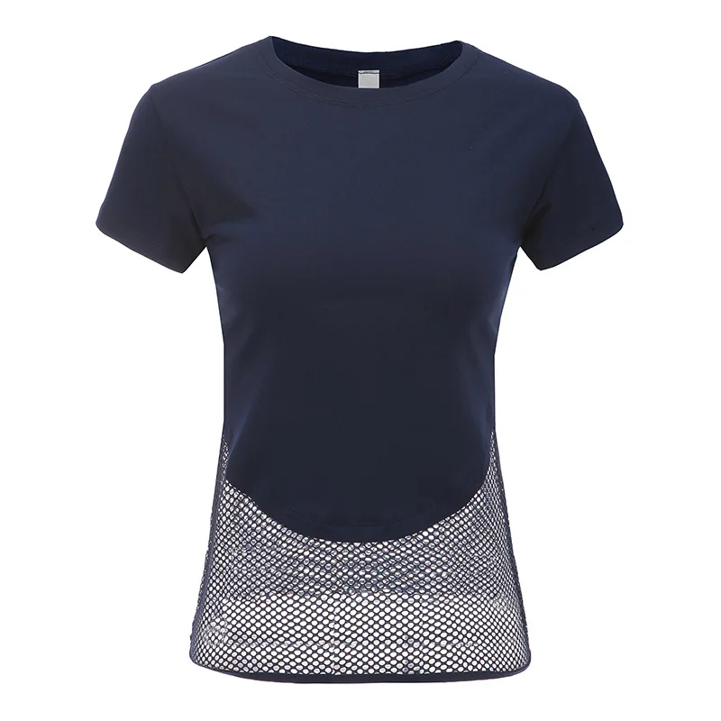 NWT Eshtanga women Short Sleeve shirt Elastic Yoga Mesh Sports T Shirt Fitness Women's Gym Running