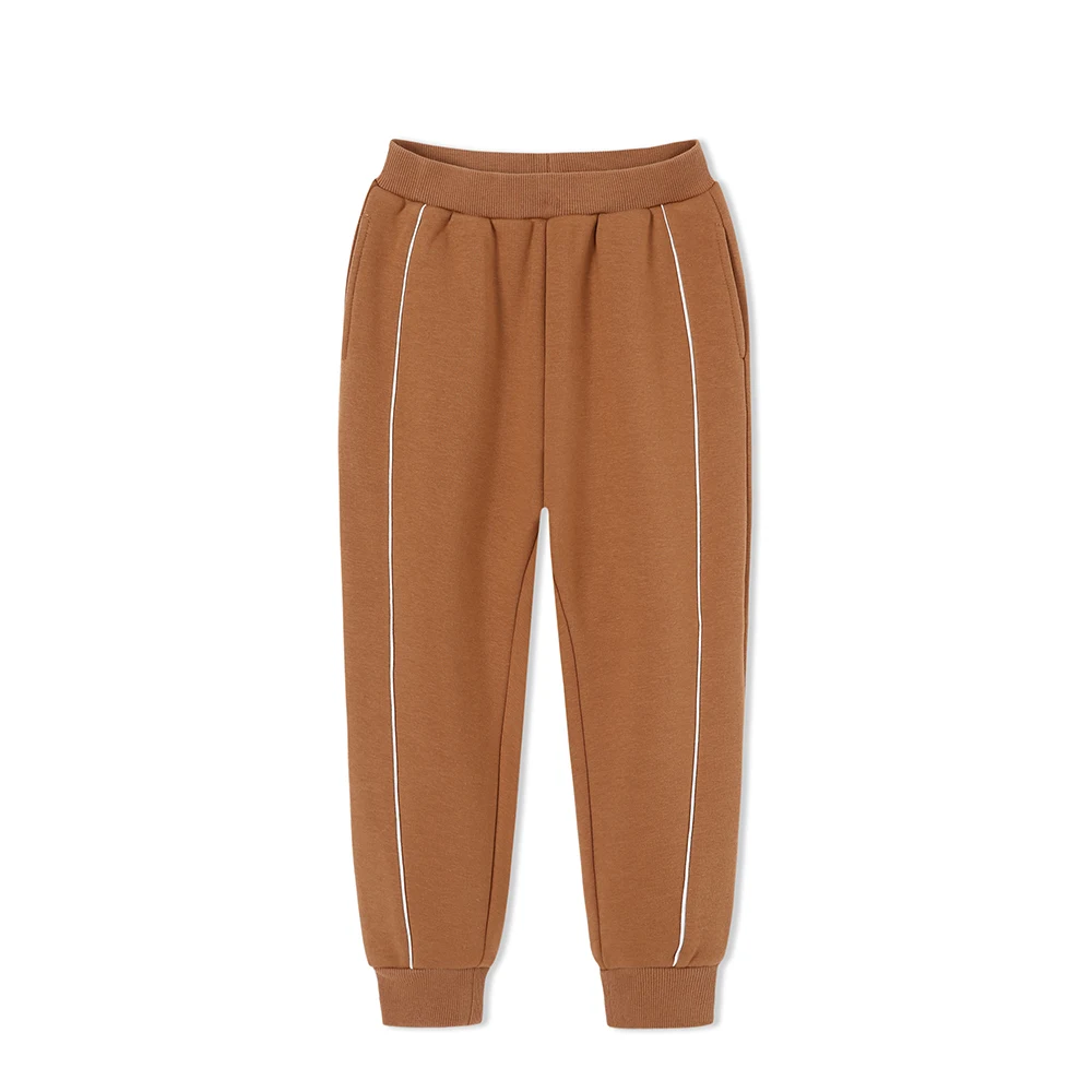 Balabala/модные штаны для мальчиков; спортивные штаны; свободные брюки карандаш с подкладкой и завязками; утепленные брюки для мальчиков - Цвет: Deep Khaki