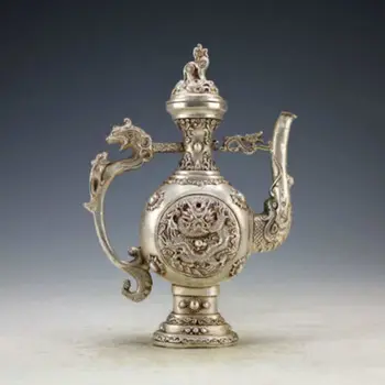 

Chinese Vintage Handwork Silver Bronze Dragon Tea Pot