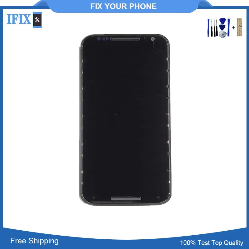 

For Motorola Moto X2 Xt1092 Xt1095 Xt1097 LCD Display Touch Screen Digitizer with Bezel Frame Assembly Replacement Parts