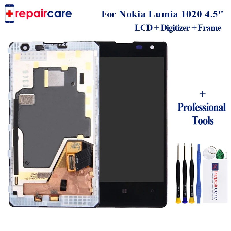 

Original For Nokia Lumia 1020 LCD Display with Touch Screen Digitizer Assembly with frame Free shipping + Tools