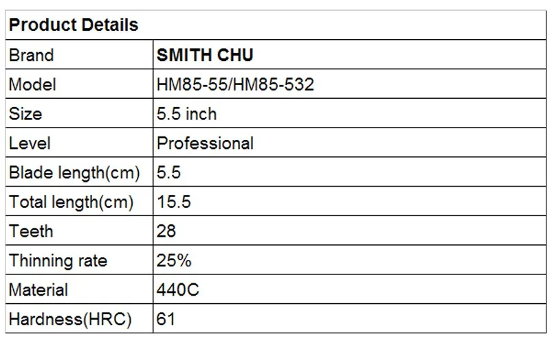 5,5 дюймов SMITH CHU Профессиональные Парикмахерские ножницы для стрижки волос ножницы и филировочных ножниц S062