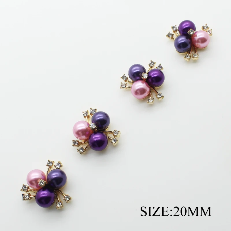 

50pcs/lot 20MM Flower Flat Back Snap Buttons for Clothing Rhinestone Jewelry Buttons for Women Shirt Tie Decorative Accessories
