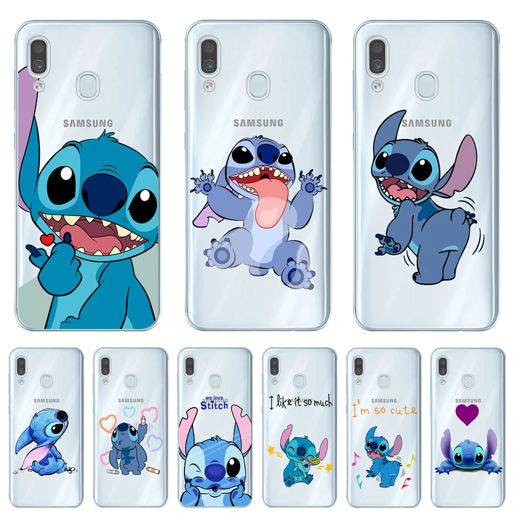 

Soft TPU for Samsung Galaxy A6 A8 Plus A7 A9 2018 Cover For Samsung A10 A20 A30 A40 A50 A60 A70 A80 Cute Stitch Phone Case Coque