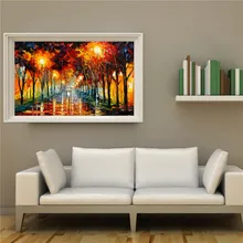 Cartaz imagem sobre lâmpada de rua Da Lona de Alta Qualidade Pintura A óleo Abstrata Moderna da arte Da Parede De Decoração para casa MB4-012