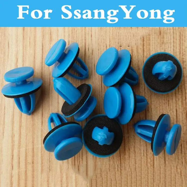 

New 50pcs Car Plastic Rivets Bumper Fender Blue Fasteners For Ssangyong Nomad Rexton Tivoli Chairman Korando Musso Kyron Actyon