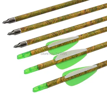 

12 pcs 30 inch Roll Fiberglass Camo Arrows Archery Bow Shooting hunting archery bow free shipping