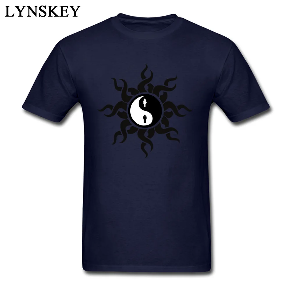 Crewneck All Cotton T Shirt for Men Print Summer Tops Tees Short Sleeve Faddish Tribal Yin Yang Man Woman Customized Clothing Shirt Tribal Yin Yang Man Woman navy