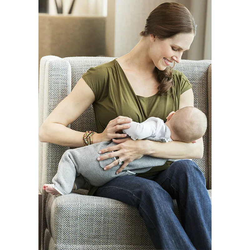 Pregnancy Nursing Tops Short Sleeve Maternity Breastfeeding Tees Feeding T-shirts Clothes For Pregnant Women Maternity Clothing