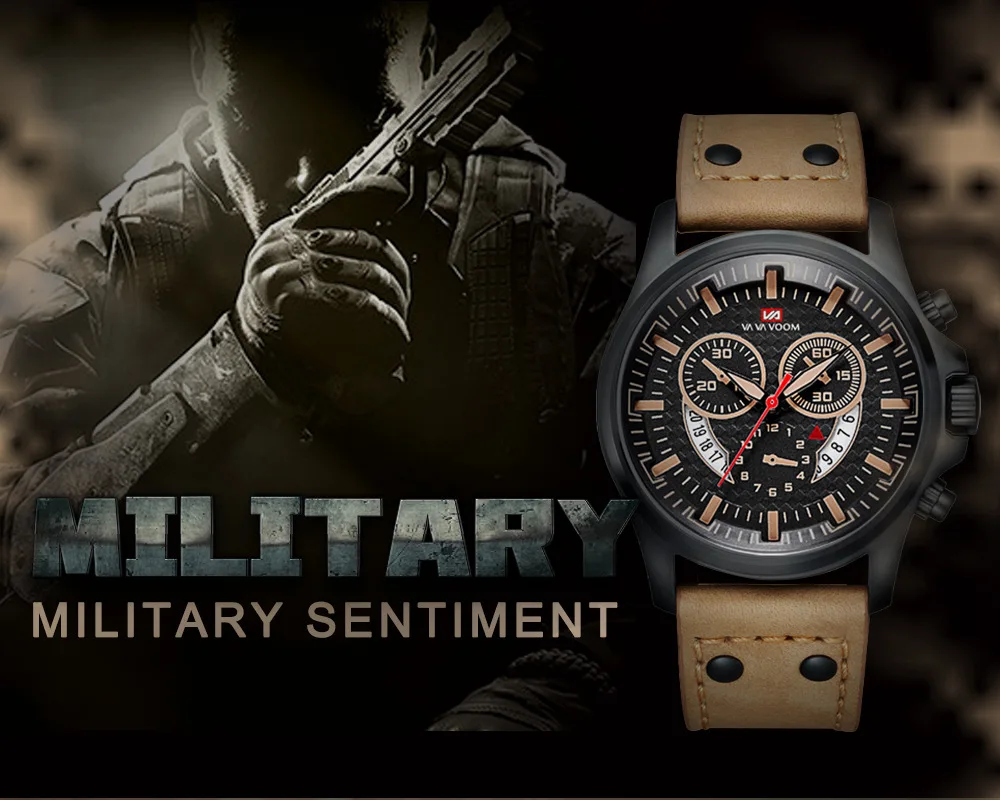 Военные мужские часы лучший бренд Роскошные наручные часы уникальная кожаная пряжка 3 бар водонепроницаемые Полный календарь спортивные кварцевые часы