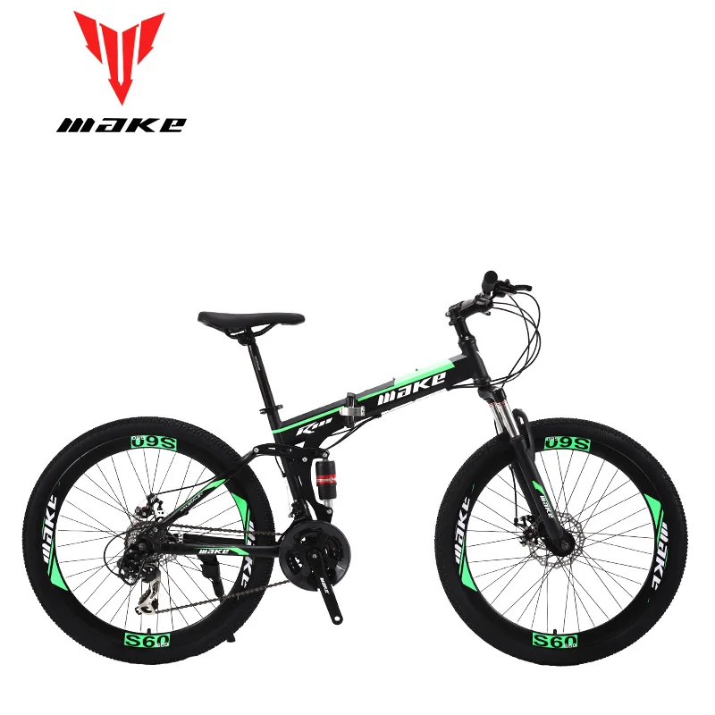 MAKE сталь Складная рама, горный велосипед 26 литой диск, 24 скорость горный велосипед Shimano