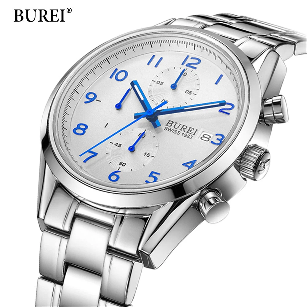 

2017 Top Brand Men Sports Quartz Watch Casual Wristwatch Business Stainless Steel Analog Quartz Watch Men's Relojes Hombre