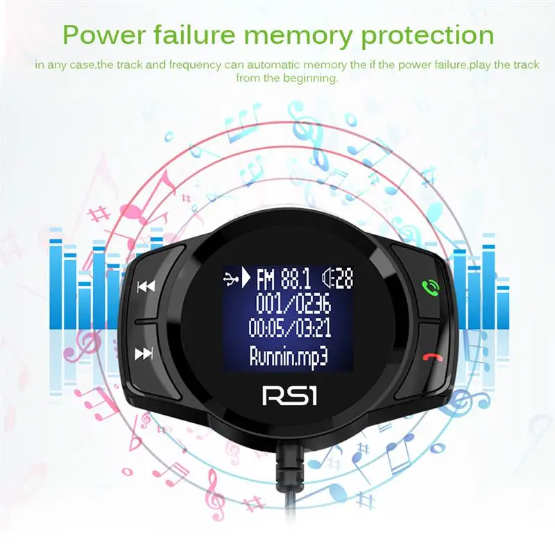 FM Bluetooth Автомобильный передатчик беспроводной экран 1,4 дюймов дисплей Mp3 плеер Hands Free быстрое USB зарядное устройство двойной радио модулятор