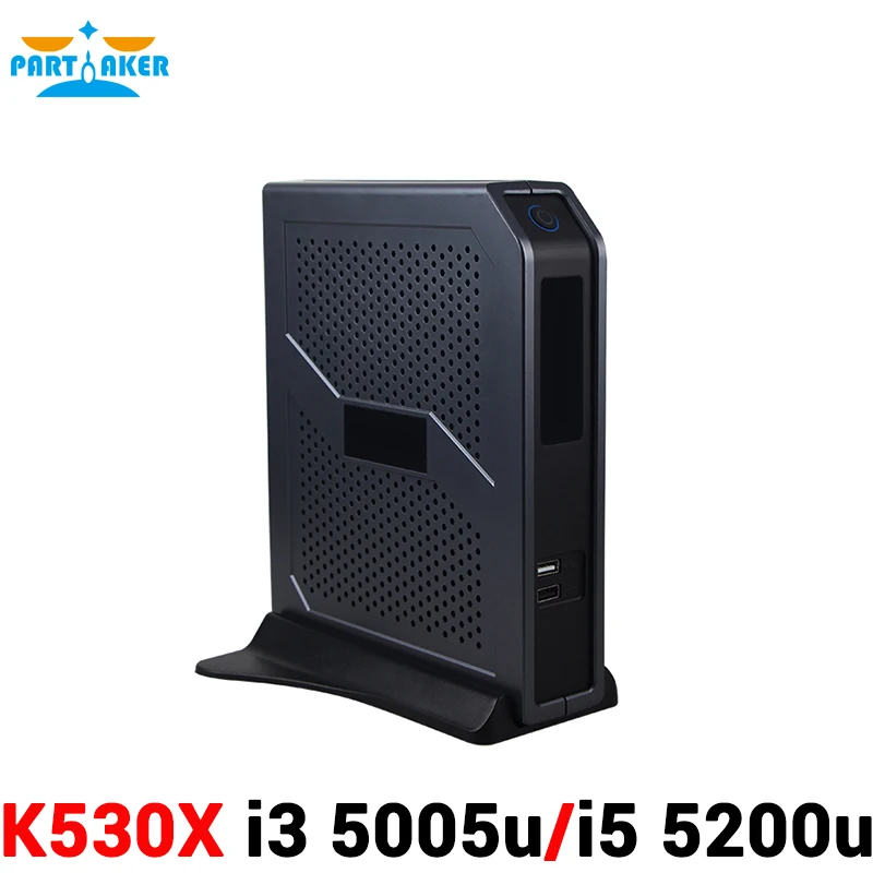 Partaker Bluetooth Wifi Supported i3 5005u i5 5200u Mini PC Windows with Fan 6*USB HDMI+VGA DDR3L