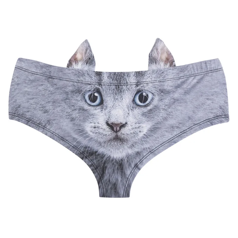 

3D Cats Fox Pattern Lingerie Briefs Underwear Animal Prints Girl's Panties with Ear