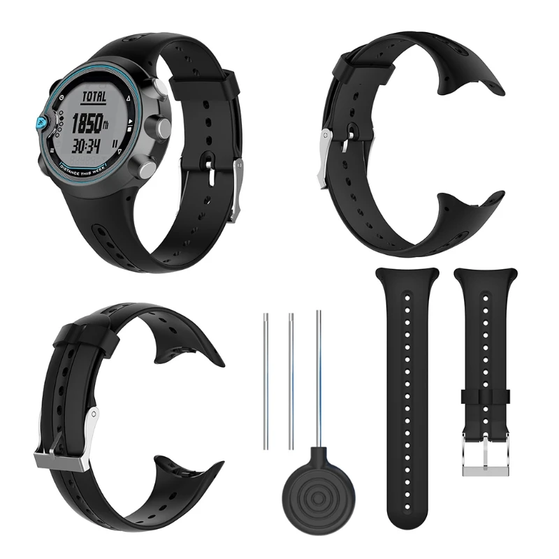 

OOTDTY Replacement Silicone Watch Band Wrist Strap With Tools for Garmin Swim Watch