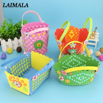 

EVA DIY Bags Cute Flower Style Bag Handmade Crafts Cartoon Sewing Basket Kids Children Creative Toys Boys Girls Braid Basket