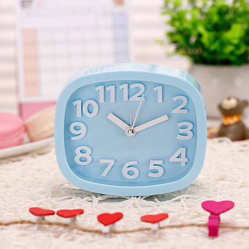 EZ Cute Silent Candy Color Alarm Clock Home Desk Table Snooze Analog Clock AS