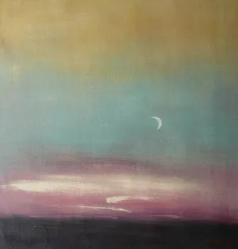 

Hand Painted Abstract Oil Painting Moon in the cold night Impression Modern Art Home Decoration Free Shipping Special offer