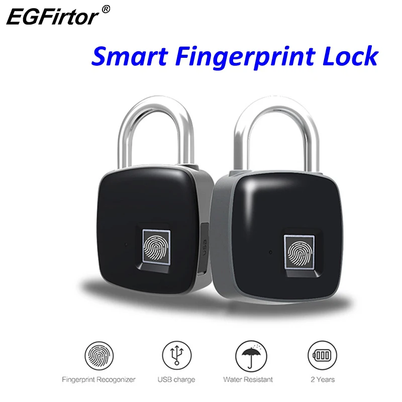2 шт независимых отпечатков пальцев висячий замок Система контроля доступа биометрические Fingerpinter Anti-Theft для дверного навесного замка замок
