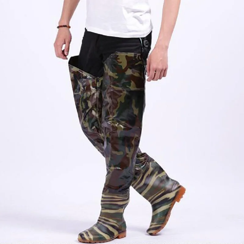 Unisex Camouflage Hip Waders Men and Women Waterproof Pants Farming