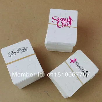 

Wholesale 2000pcs Fashion 6.5x5cm White Earring tag Card If Custom Logo Just One Colour