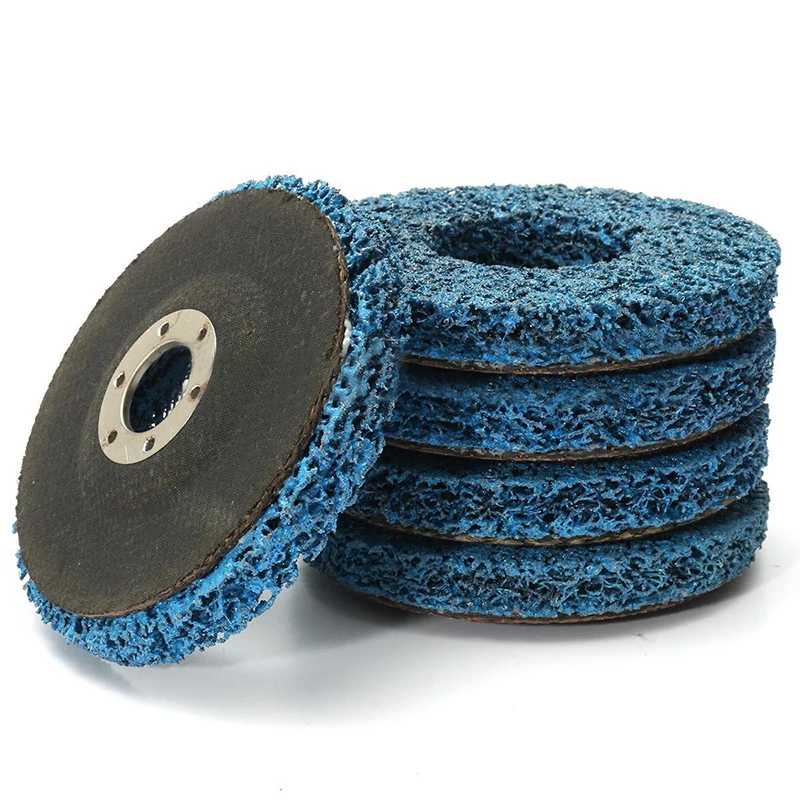 5pcs 110mm Angle Grinder Discs Poly Strip Wheels Blue For Metal Stone Paint Rust Removal Cleaning angle-grinder-discs-for-metal