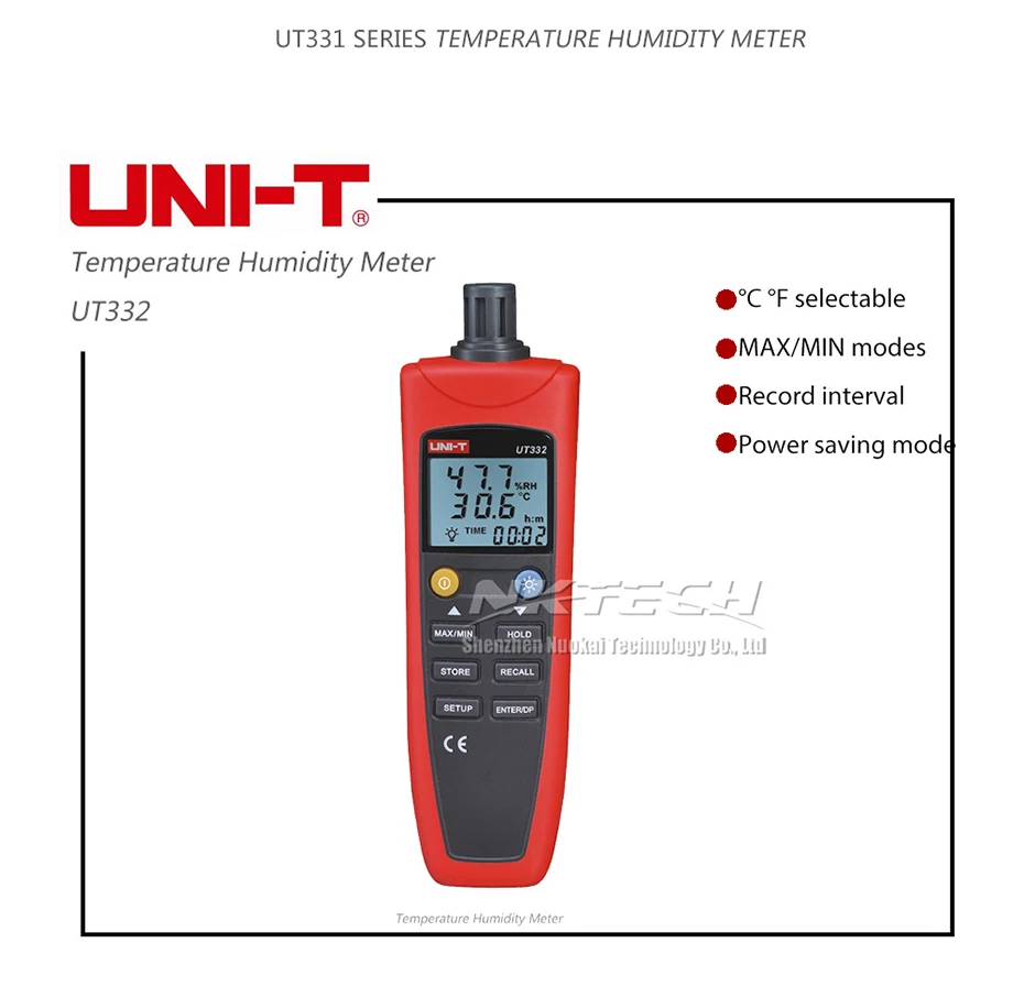 Uni-t цифровой измеритель температуры и влажности UT332 UT331 термо-гигрометр термометр для хранения данных напоминание USB точка передачи росы