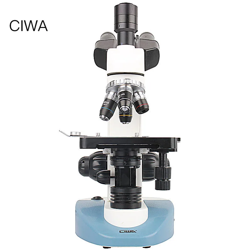 CIWA Профессиональный биологический 40X-1600X микроскоп бинокулярный бинокль HD научный эксперимент светодиодный монокулярный микроскоп