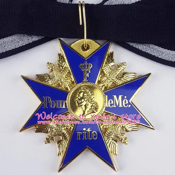 XDM0056 большой крест Pour le Merite Deutschland Императорский орден Пруссия Специальный военный заслуга Золотой синий Макс шейный заказ