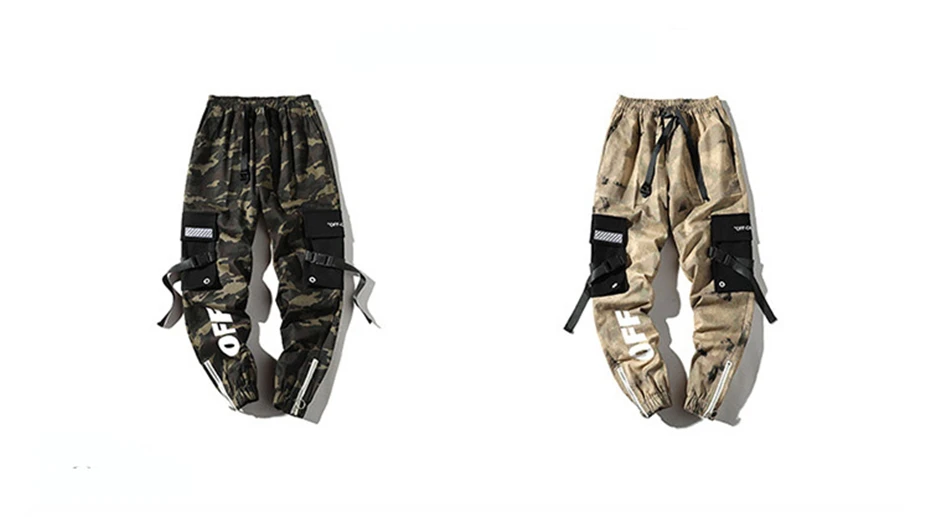 Камуфляжные штаны-шаровары в стиле хип-хоп, мужские тактические брюки-карго для бега, повседневные уличные камуфляжные брюки с несколькими карманами, WG221