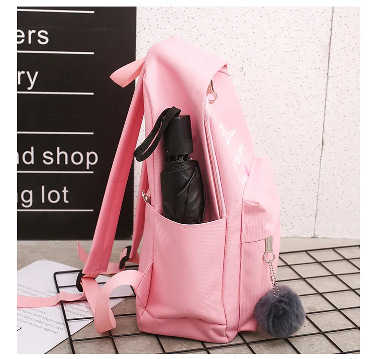 Litthing 4 шт./компл. женские школьные рюкзаки из нейлоновой школьный рюкзак для девочек-подростков; обувь для девочек; обувь для студентов; сумка для книг Перевозка груза падения студенческий рюкзак