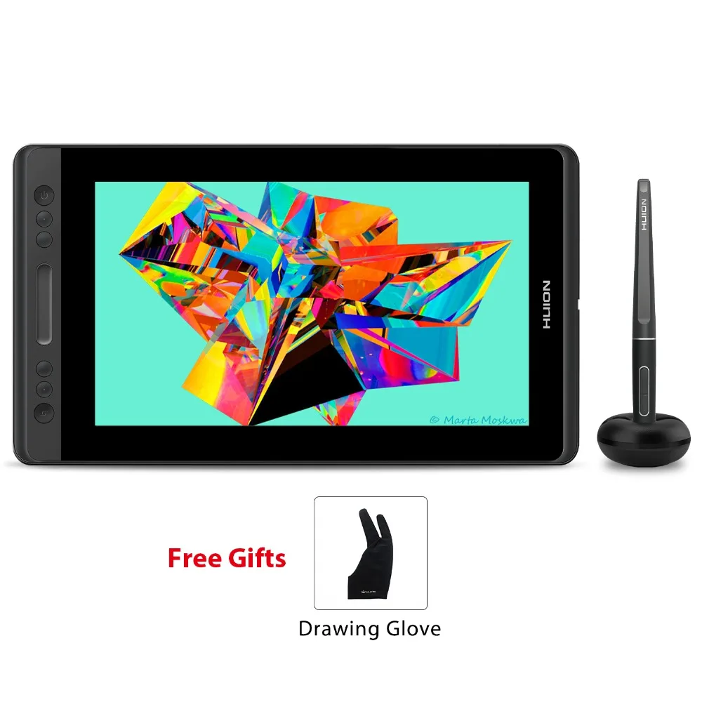Kaufen HUION KAMVAS Pro 13 GT 133 Stift Tablet Monitor Digitale Tablet Batterie Freies Pen Display Zeichnung Monitor mit Tilt Func AG Glas