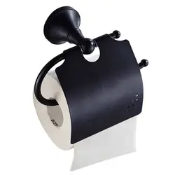 Лейден черный шар латунь Туалет Бумага держатель с реверсивным крышка Аксессуары для ванной комнаты настенный туалет Бумага держатель