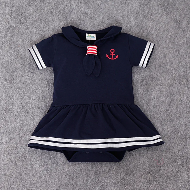 Г. Платье для малышей Комбинезоны, повседневная одежда для новорожденных в морском стиле Комбинезоны для маленьких мальчиков и девочек, летняя одежда с короткими рукавами в морском стиле