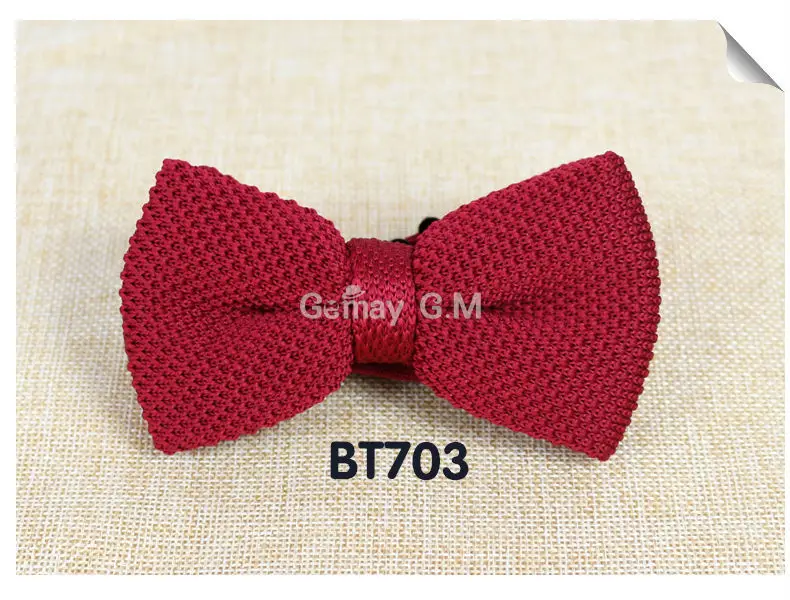 New Men Solid Knitted Bowtie Bow Tie for Mens Pre-Tied Adjustable Knit Bowtie 20 colors Free shipping