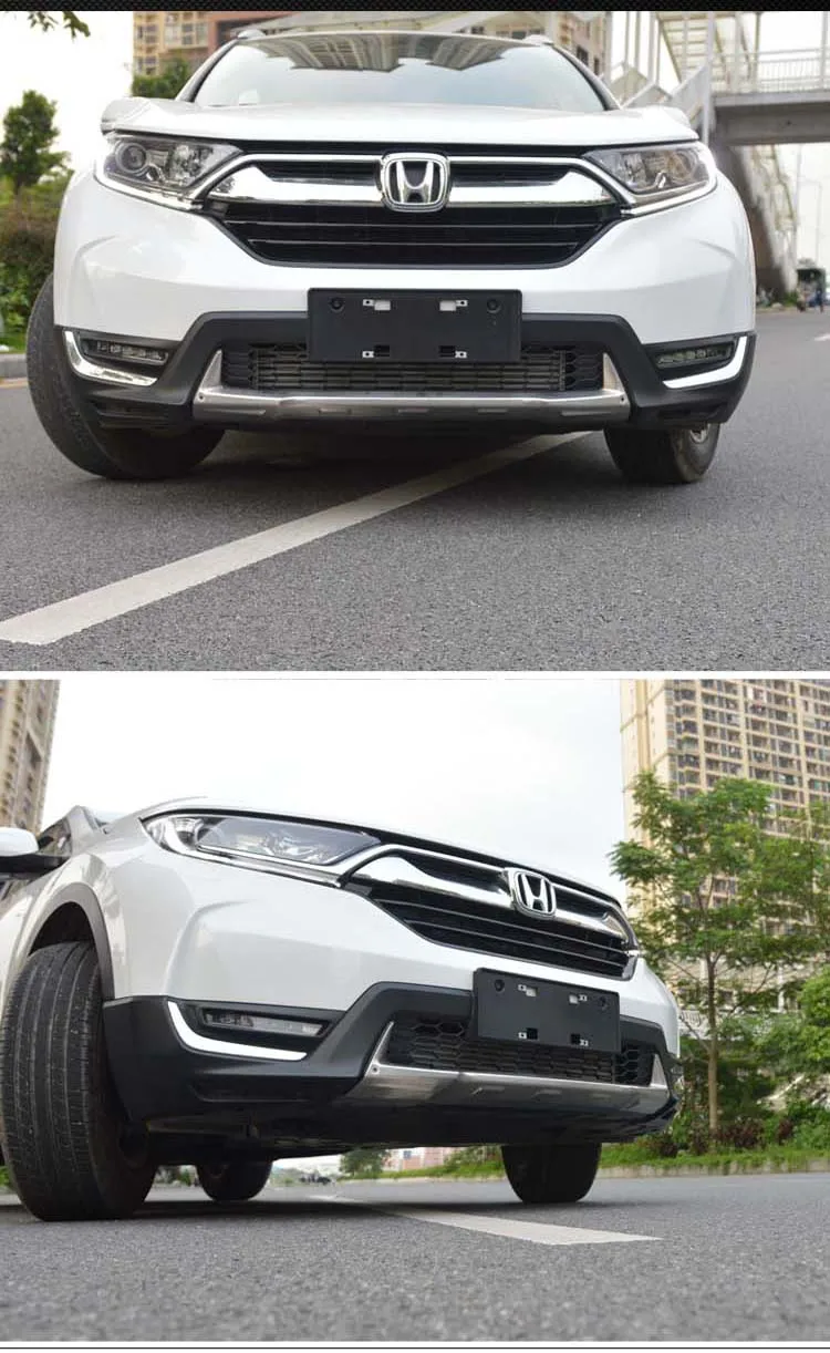 JIOYNG Подходит для Honda CRV CR-V Передний+ задний бампер диффузор бамперы для губ защитная накладка из нержавеющей стали 2PES