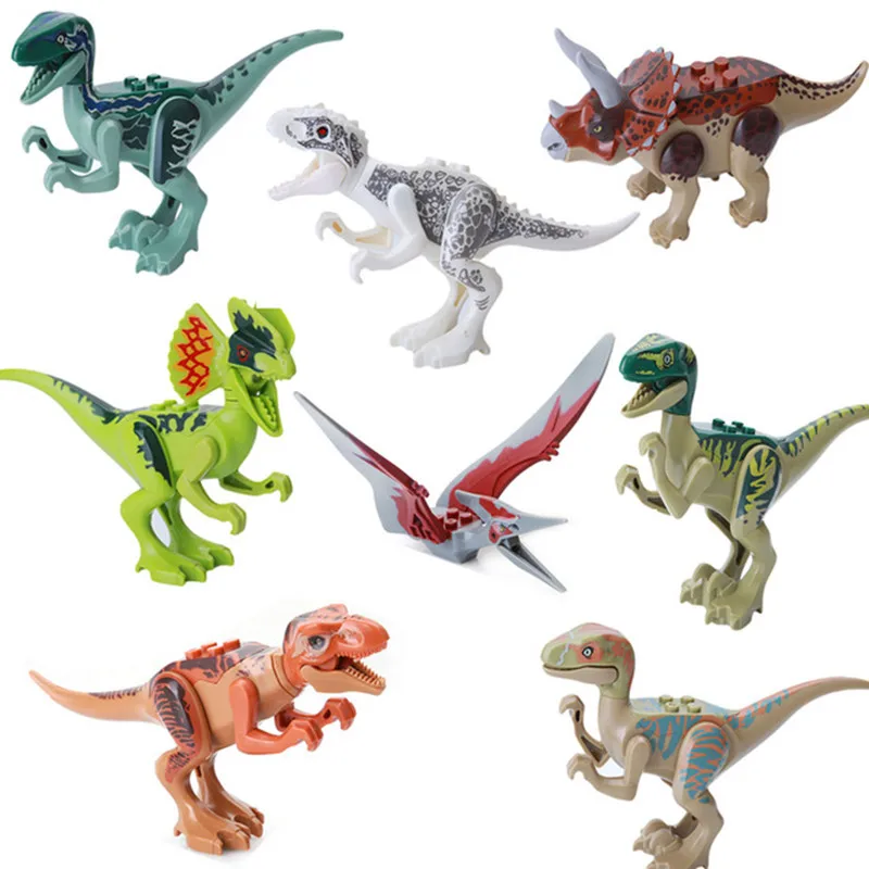 8PCS Dinosaur Rex Tyrannosaurus Jurassic World Park Mini Figures Block Toys Gift